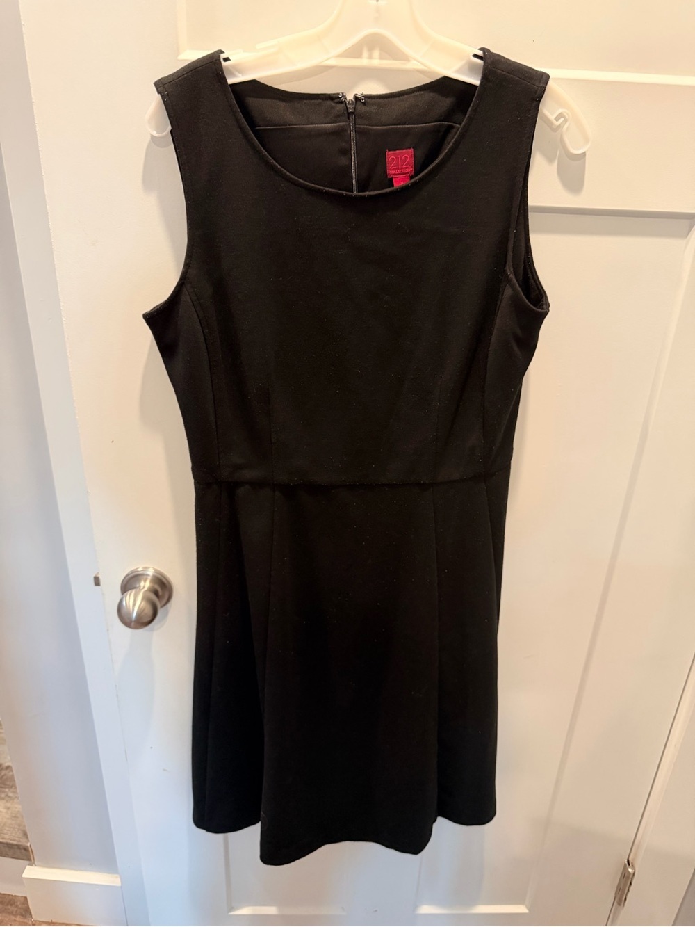 212 Collection Black Fit & Flare Dress Sleeveless LBD Glitter Knit Size M